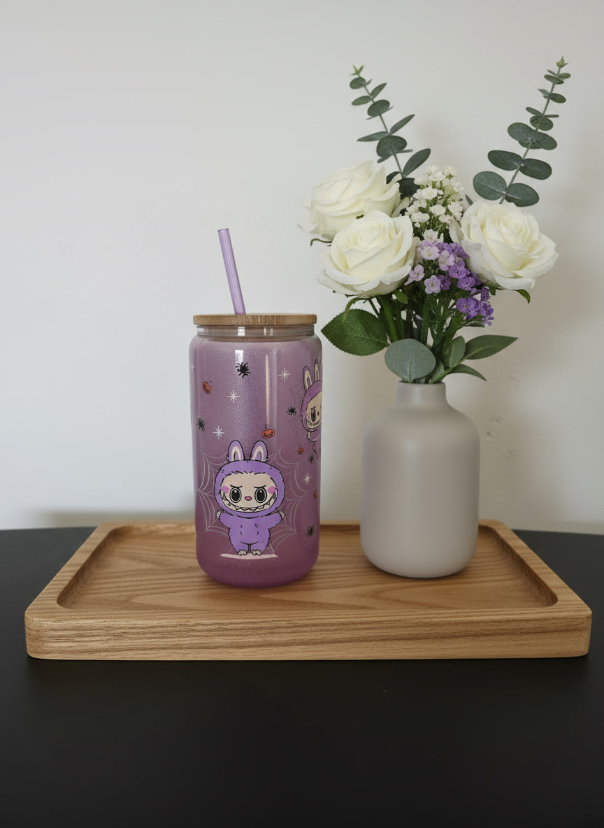 Glass Labubu Mica Tumbler