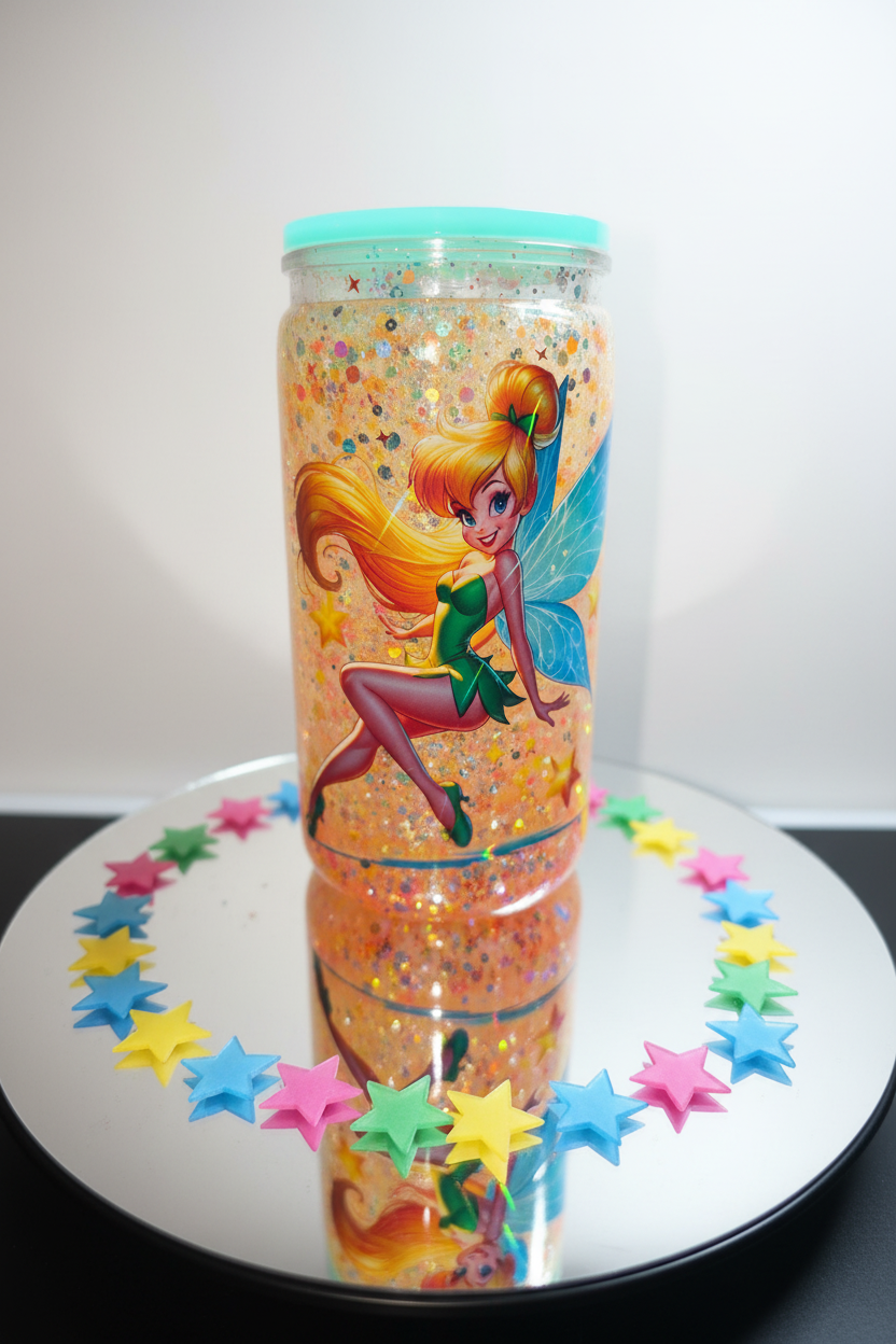 16oz Glow Glitter Tinker Bell
