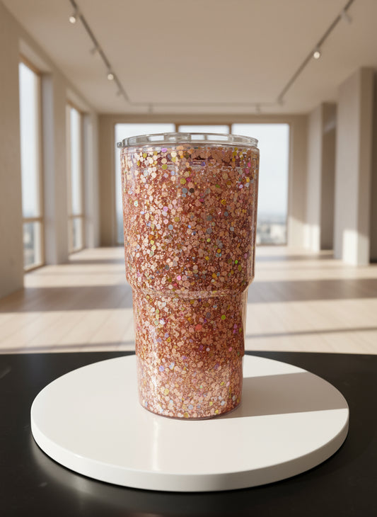 Rosegold Snow Globe Tumbler