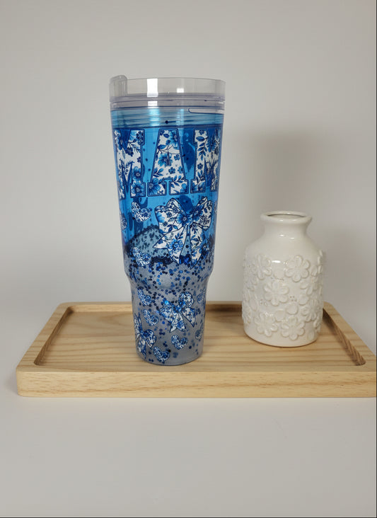 Blue Bow Mama Dual Lava Tumbler