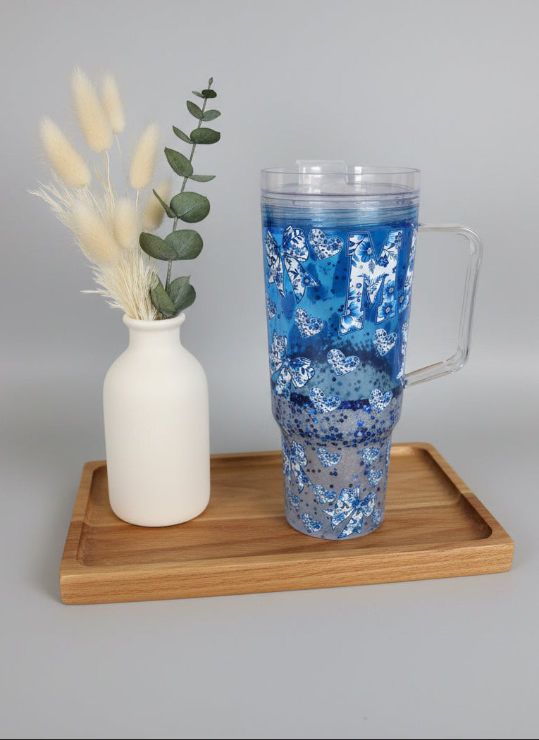 Blue Bow Mama Dual Lava Tumbler