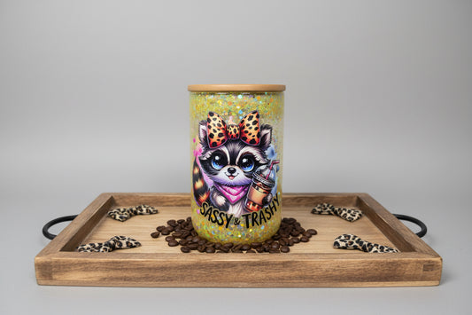 15oz Glass Cup Sassy & Classy