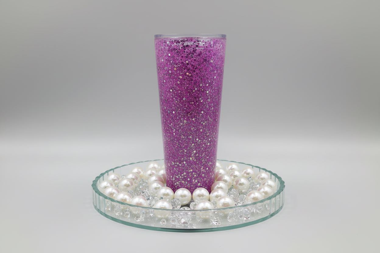 24oz Pink glitter