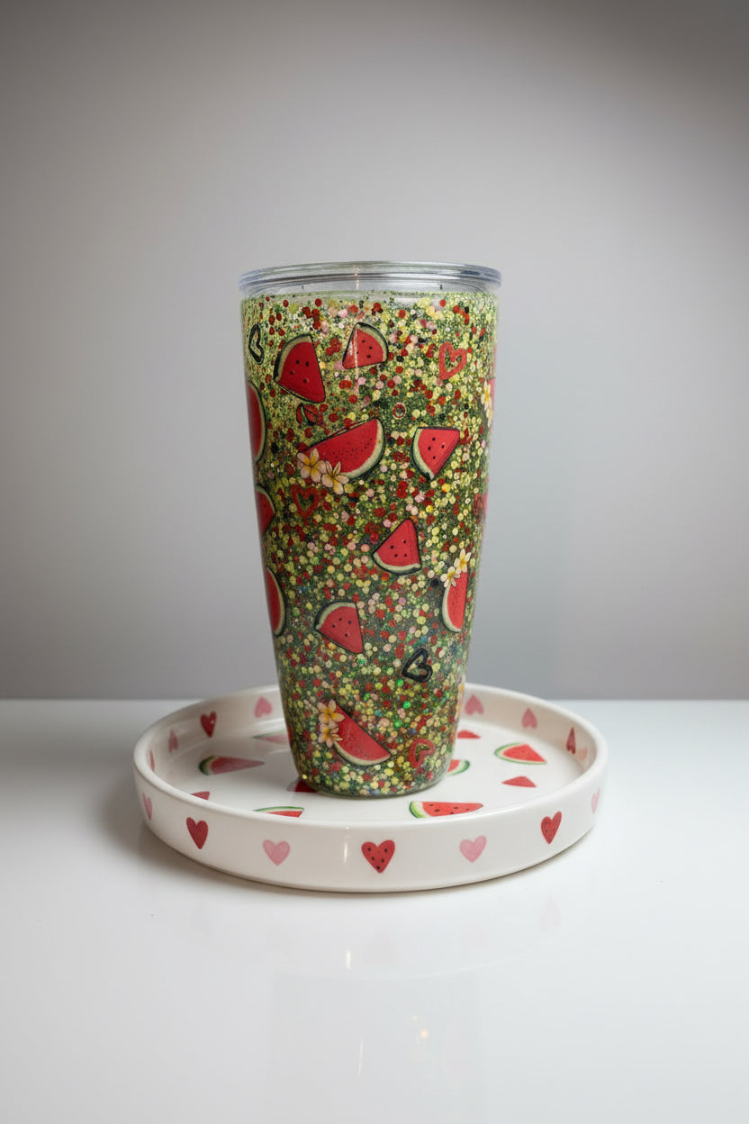 24oz Watermelon Glitter Snowlglobe