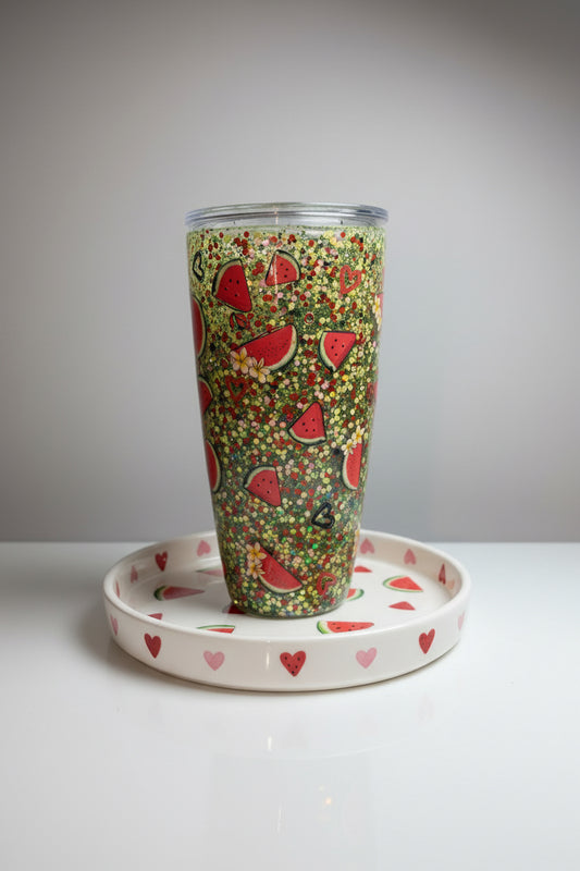 24oz Watermelon Glitter Snowlglobe